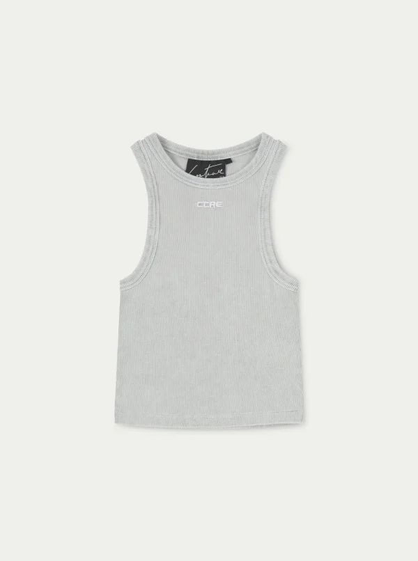 The Couture Club Tops-Acid Wash Ctre Rib Vest Top