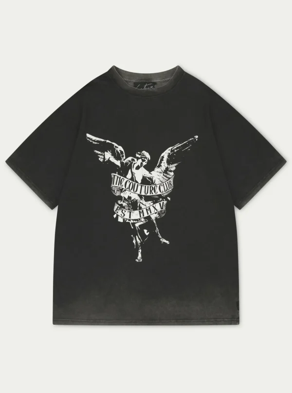 The Couture Club T-Shirts-Angel Script Relaxed T-Shirt