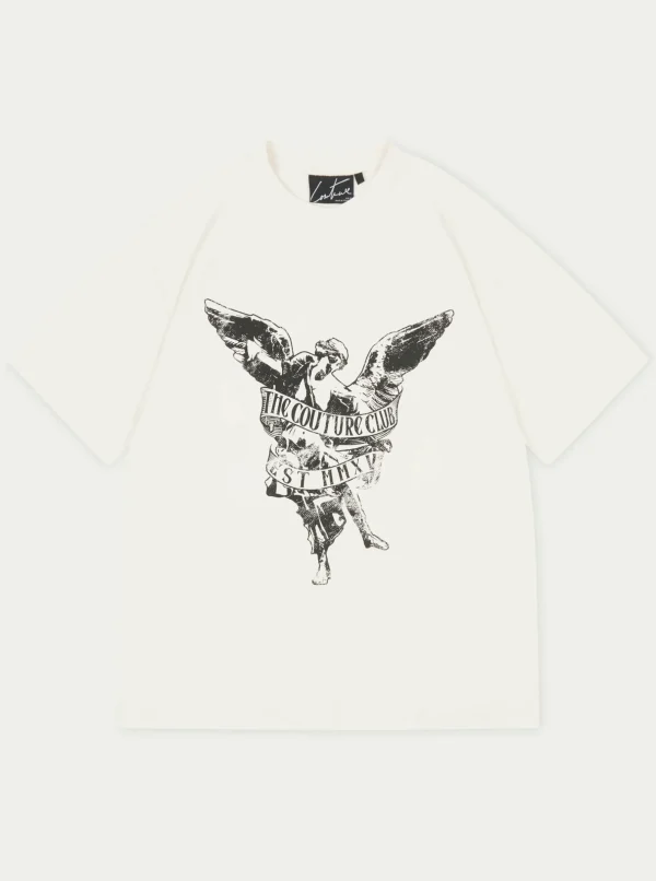 The Couture Club T-Shirts-Angel Script Relaxed T-Shirt