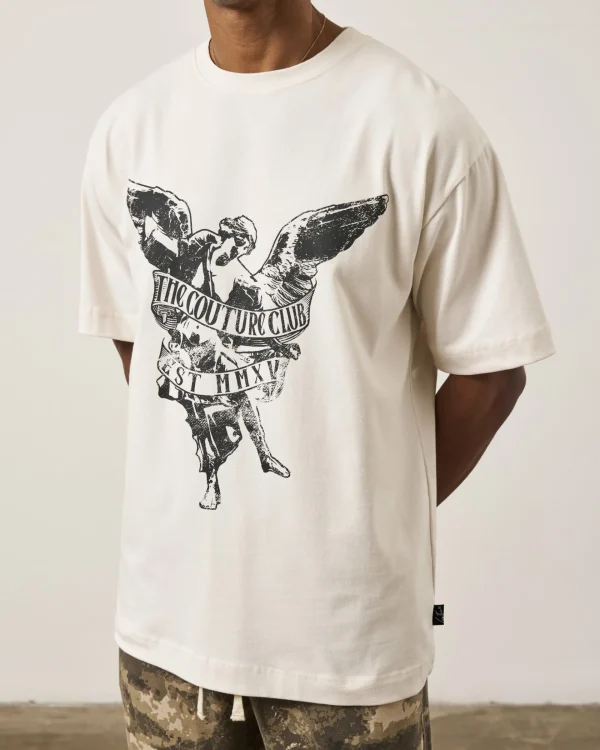 The Couture Club T-Shirts-Angel Script Relaxed T-Shirt
