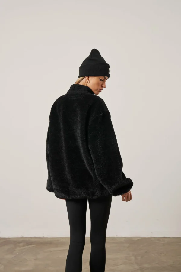 The Couture Club Coats & Jackets-Borg Quarter Zip Funnel Neck Jumper