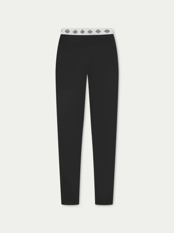 The Couture Club Co-Ords & Sets-Branded Waistband Ribbed Leggings