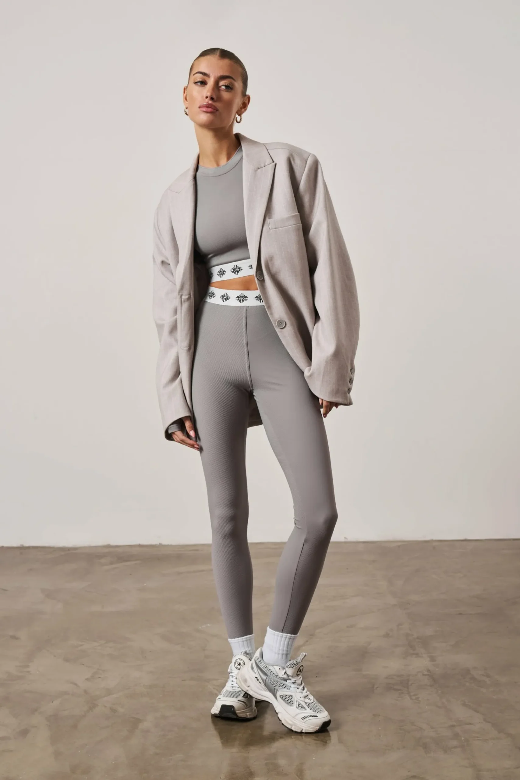 branded_waistband_ribbed__4-1.webp The Couture Club Co-Ords & Sets-Branded Waistband Ribbed Leggings