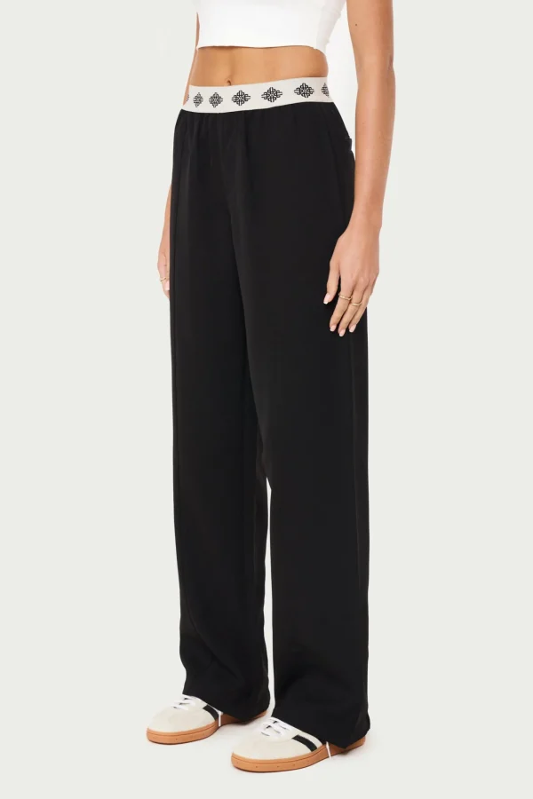 The Couture Club Bottoms-Branded Waistband Tailored Pant