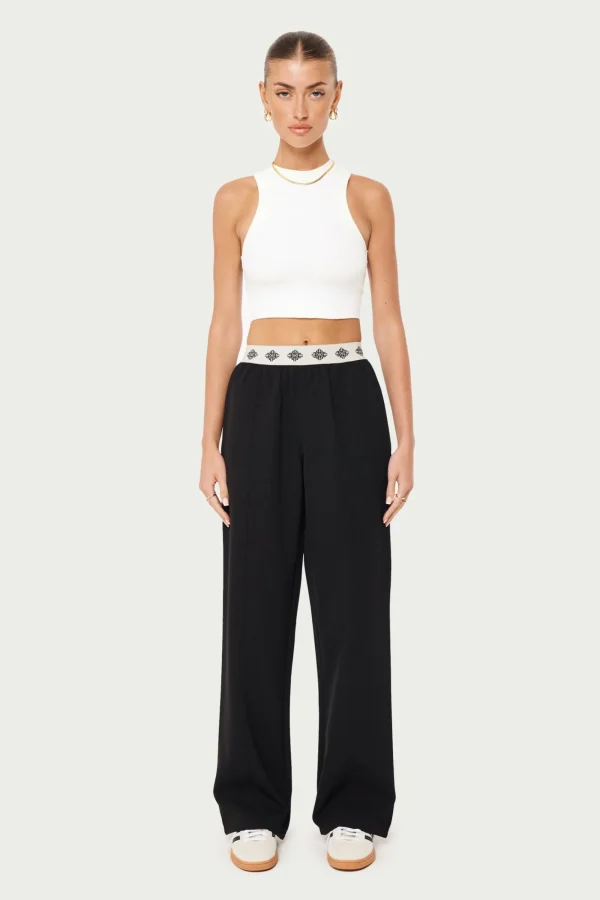 The Couture Club Bottoms-Branded Waistband Tailored Pant