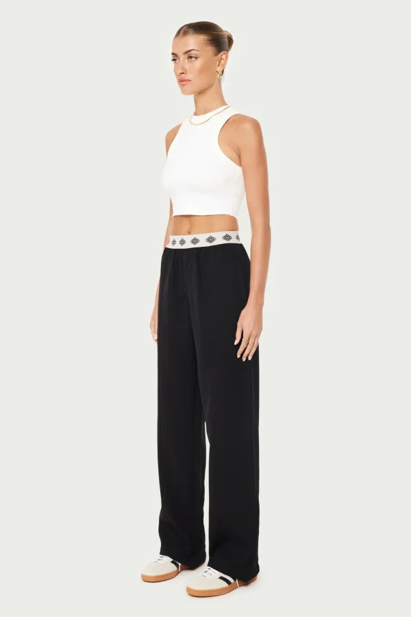 The Couture Club Bottoms-Branded Waistband Tailored Pant