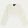 The Couture Club Hoodies-Cable Knitted Cropped Sweater