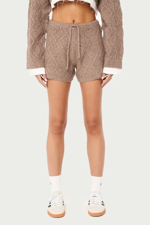 The Couture Club Shorts-Cable Knitted Shorts