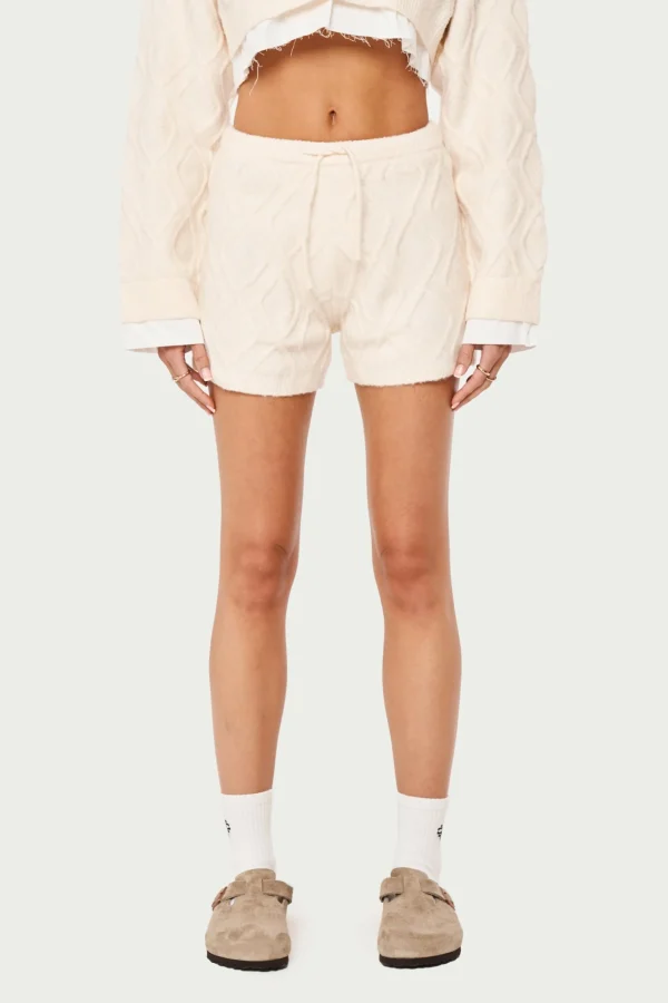 The Couture Club Shorts-Cable Knitted Shorts