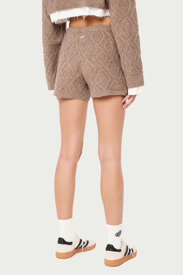 The Couture Club Shorts-Cable Knitted Shorts