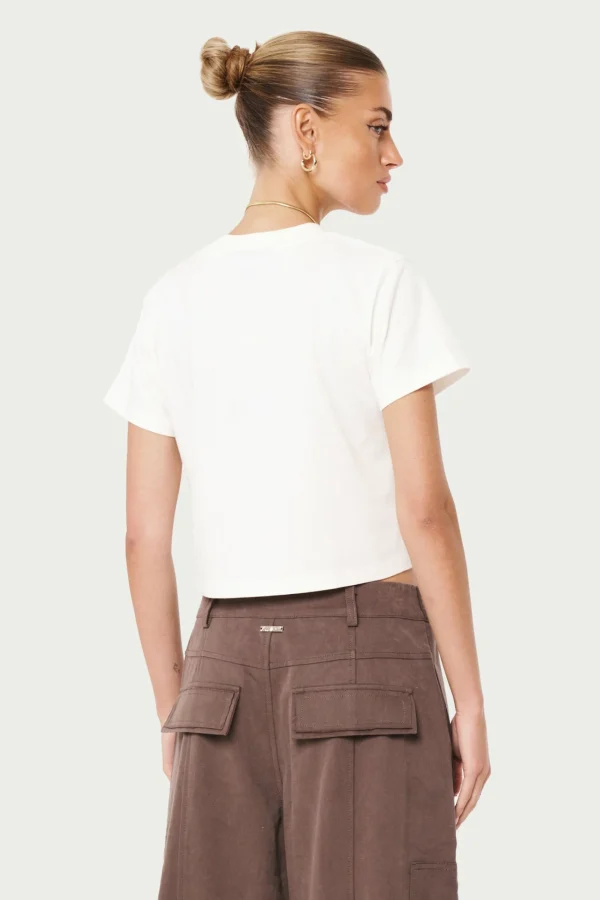 The Couture Club T-Shirts-Chain Stitch Cropped T-Shirt