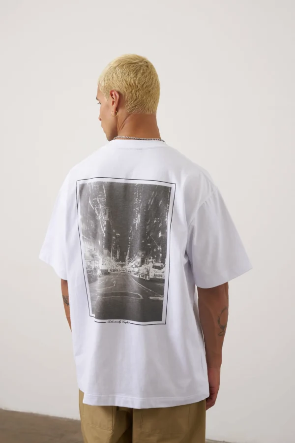 The Couture Club T-Shirts-Cityscape Photo Graphic Relaxed T-Shirt