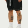 The Couture Club Shorts-Contrast Stitch Woven Shorts