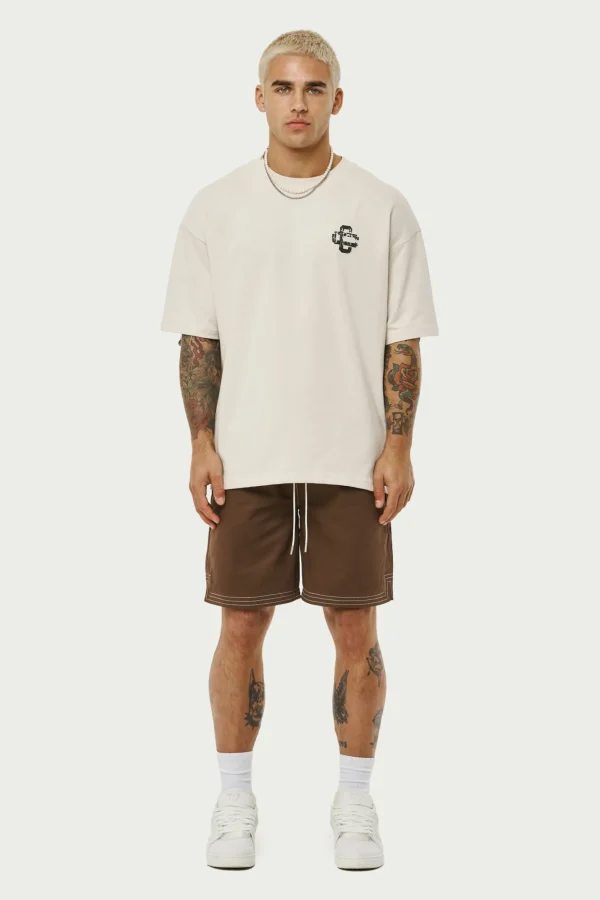 The Couture Club Shorts-Contrast Stitch Woven Shorts
