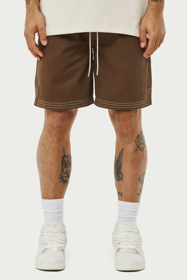 The Couture Club Shorts-Contrast Stitch Woven Shorts