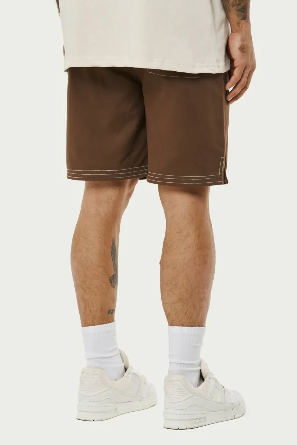 The Couture Club Shorts-Contrast Stitch Woven Shorts