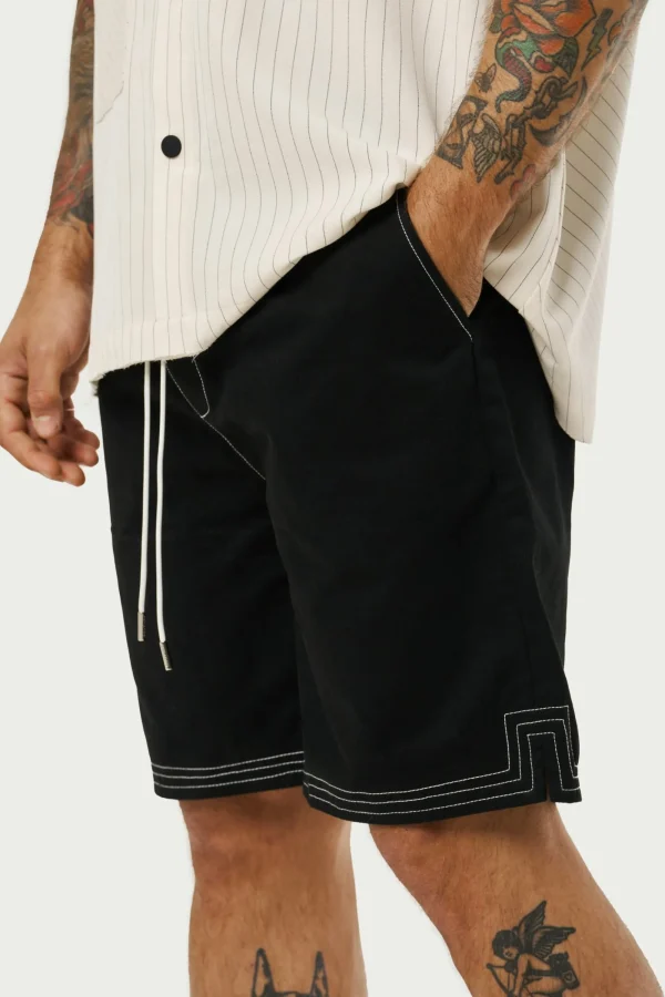 The Couture Club Shorts-Contrast Stitch Woven Shorts