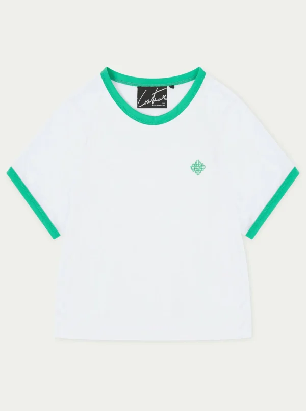 The Couture Club T-Shirts-Couture Emblem Ringer Baby Tee