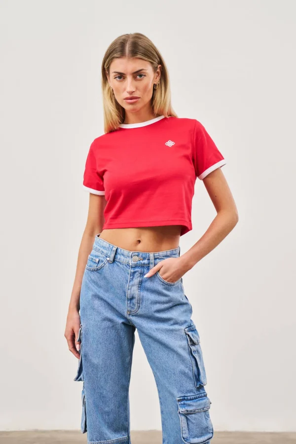 The Couture Club T-Shirts-Couture Emblem Ringer Baby Tee