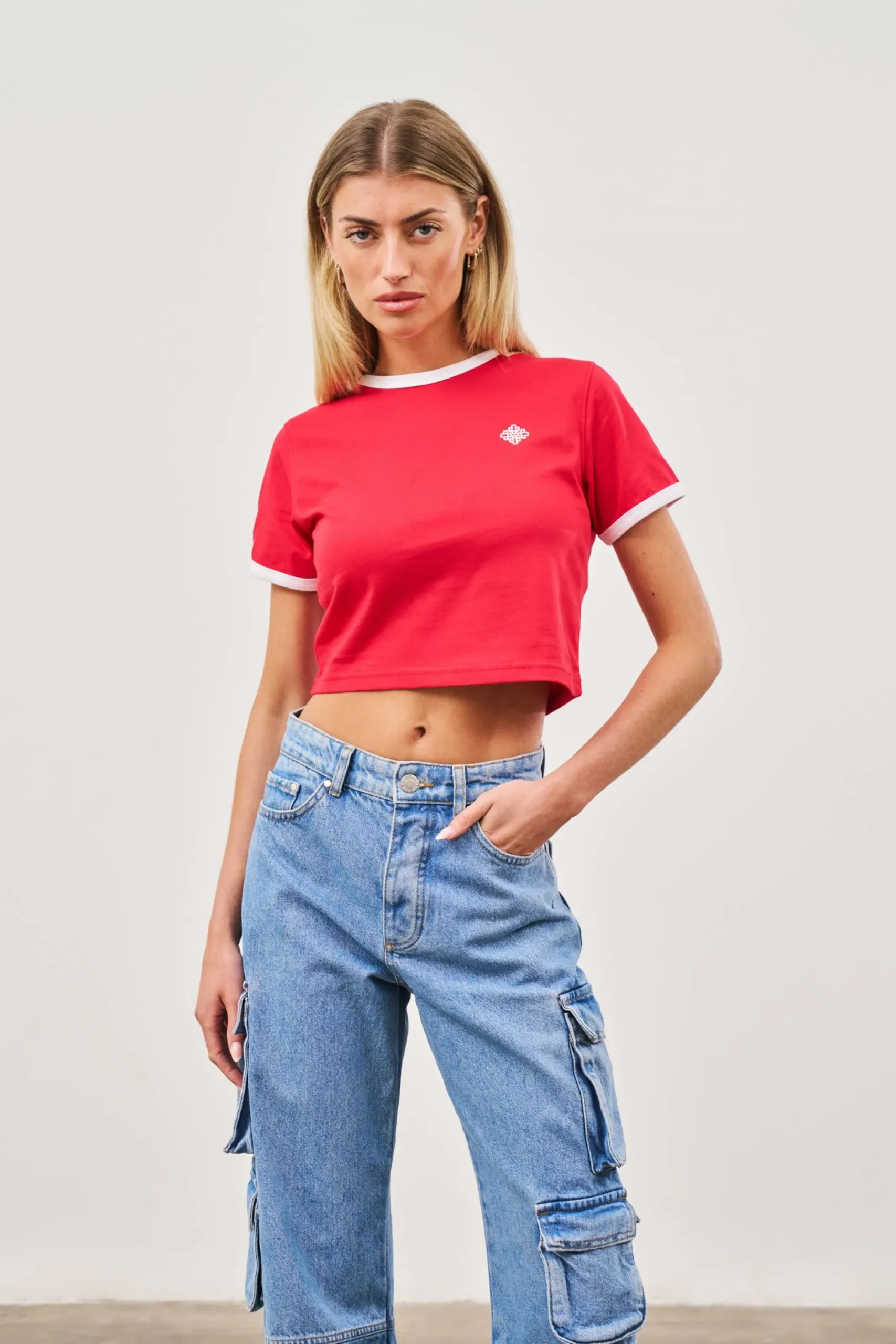 couture_emblem_ringer_bab_1-1.webp The Couture Club T-Shirts-Couture Emblem Ringer Baby Tee