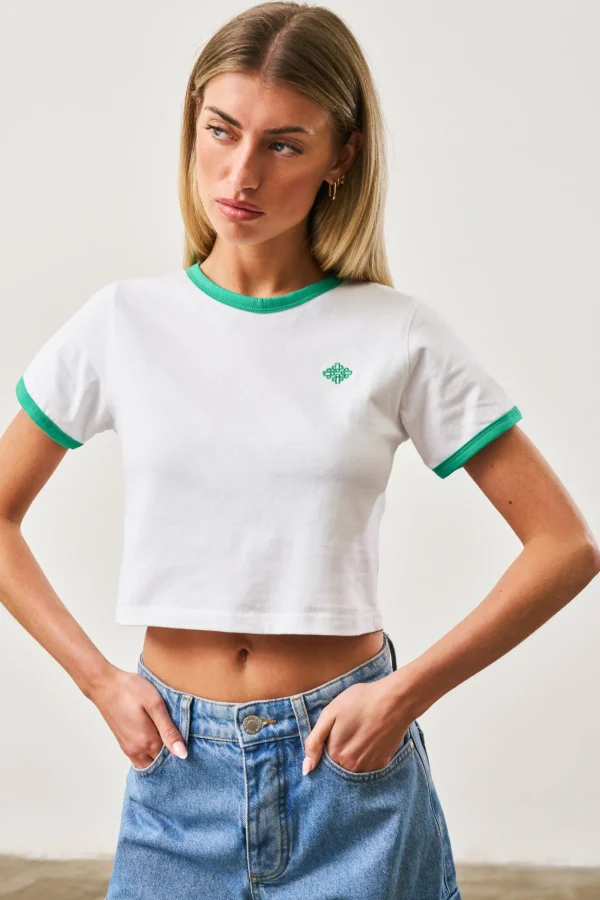 The Couture Club T-Shirts-Couture Emblem Ringer Baby Tee