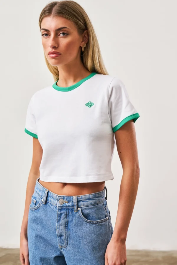 The Couture Club T-Shirts-Couture Emblem Ringer Baby Tee