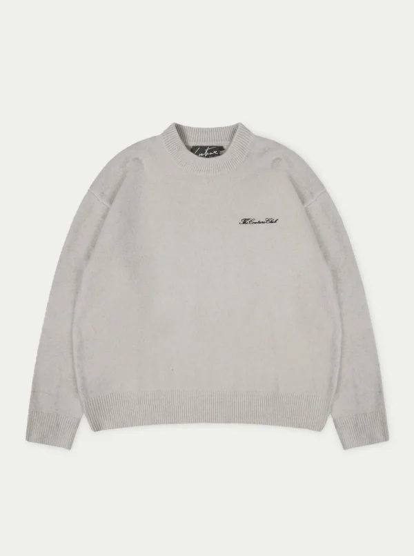 The Couture Club Sweatshirts-Couture Script Knitted Crew
