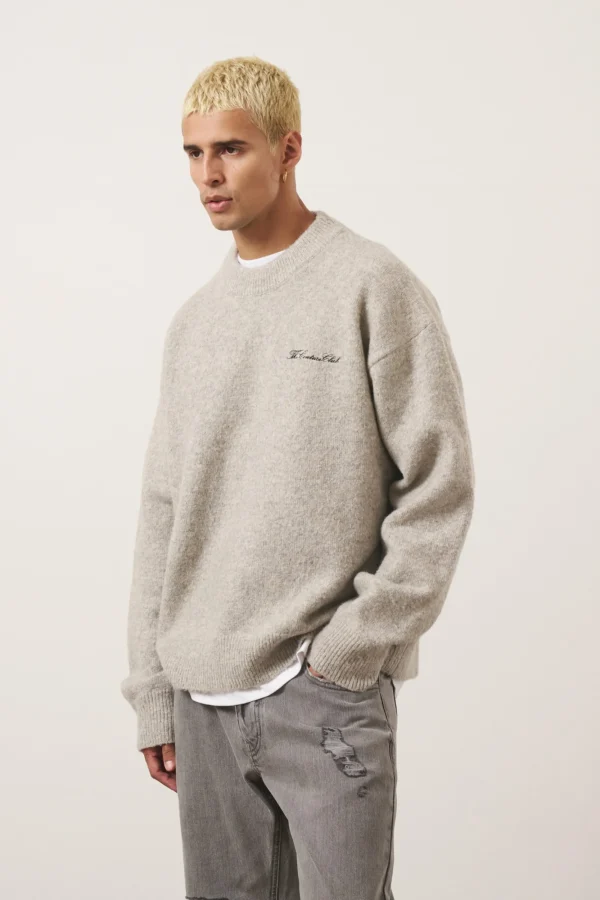 The Couture Club Sweatshirts-Couture Script Knitted Crew