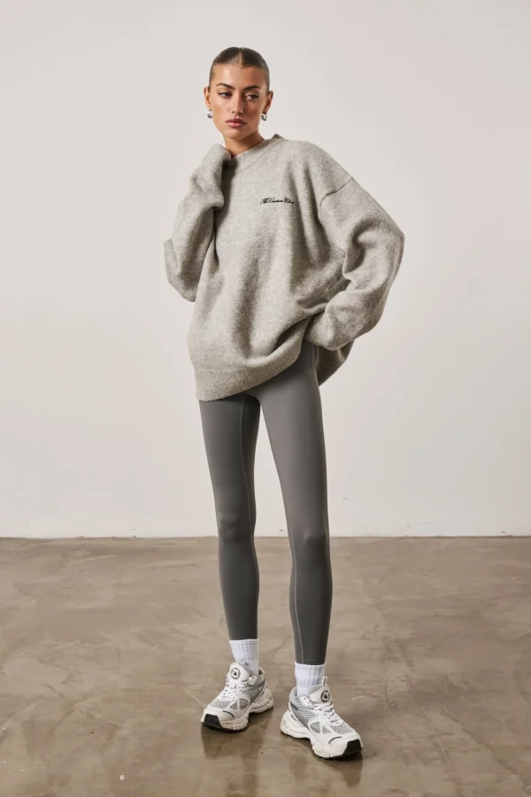 The Couture Club Sweatshirts-Couture Script Knitted Crew