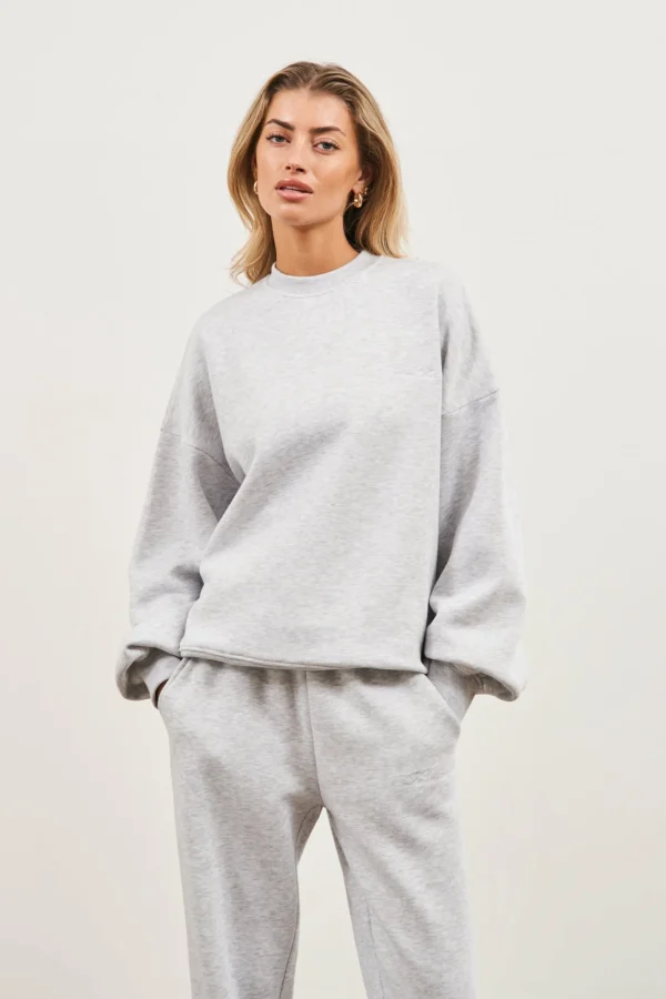 The Couture Club Sweatshirts-Couture Script Puff Sleeve Crew