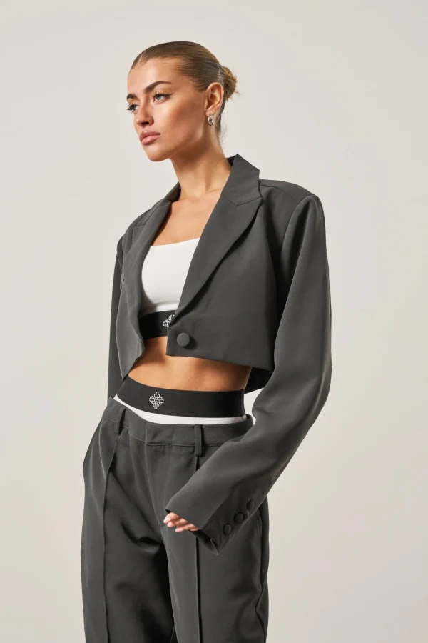 The Couture Club Co-Ords & Sets-Cropped Tailored Blazer
