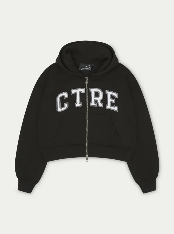 The Couture Club Tracksuits-Ctre Cropped Zip Through Hoodie