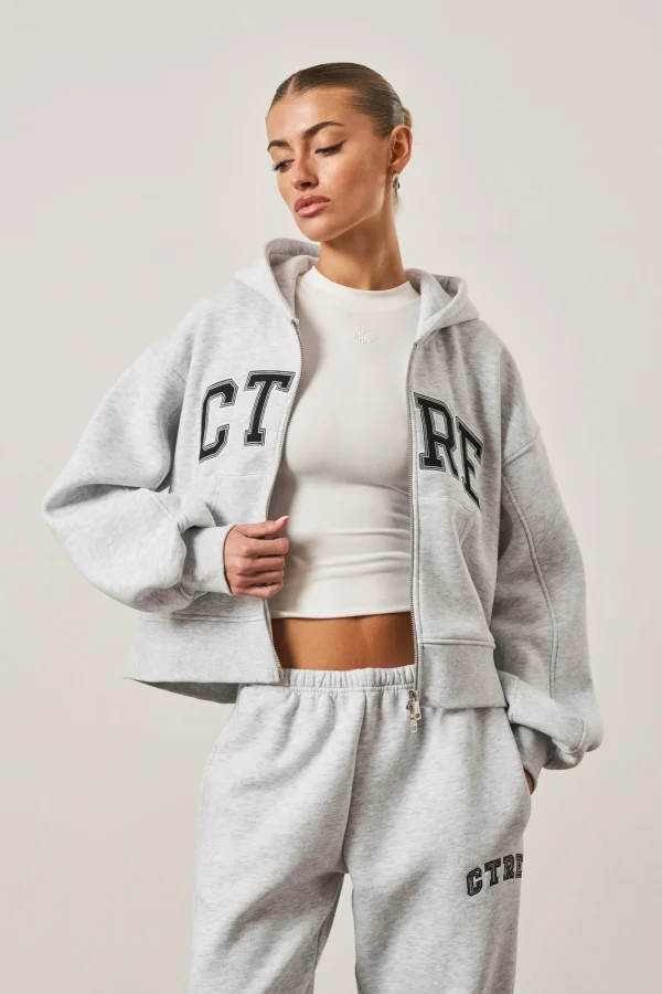 The Couture Club Tracksuits-Ctre Cropped Zip Through Hoodie