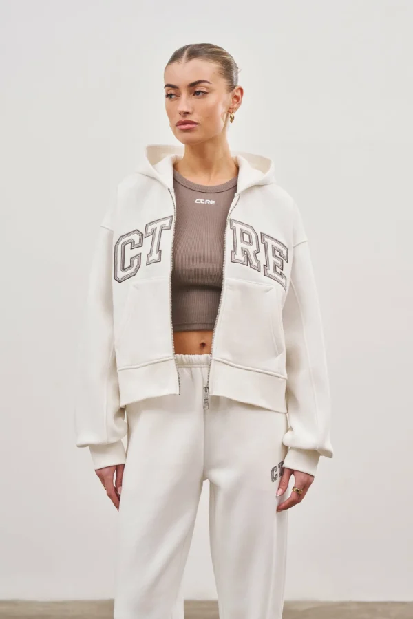 The Couture Club Tracksuits-Ctre Cropped Zip Through Hoodie