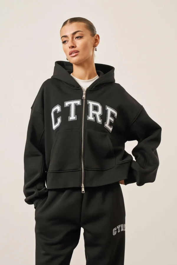 The Couture Club Tracksuits-Ctre Cropped Zip Through Hoodie