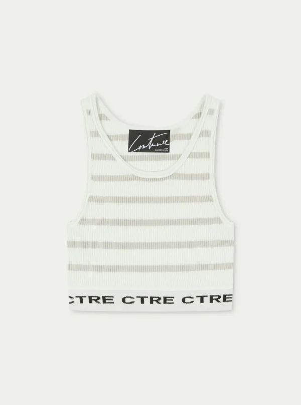 The Couture Club Tops-Ctre Knit Crop Top