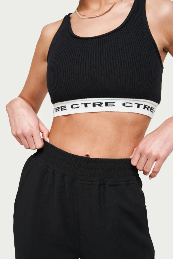 The Couture Club Tops-Ctre Knit Crop Top