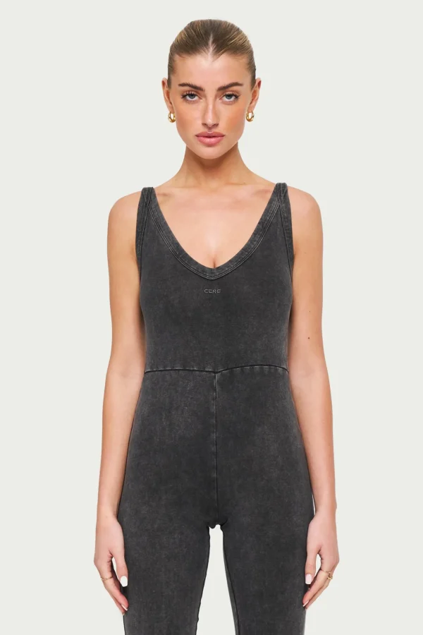 The Couture Club Unitards-Ctre Logo Scoop Neck Jumpsuit