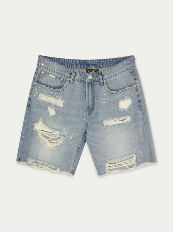 The Couture Club Shorts-Distressed Raw Hem Denim Shorts