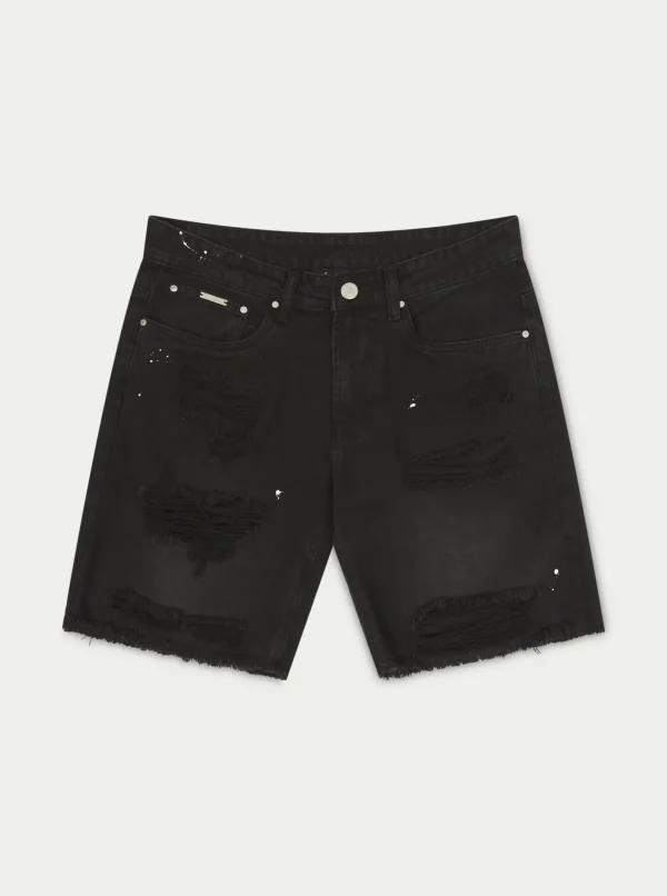 The Couture Club Shorts-Distressed Raw Hem Denim Shorts