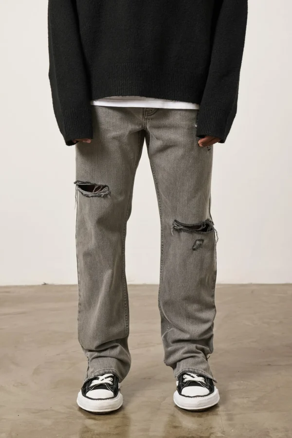 The Couture Club Bottoms-Distressed Straight Leg Jean