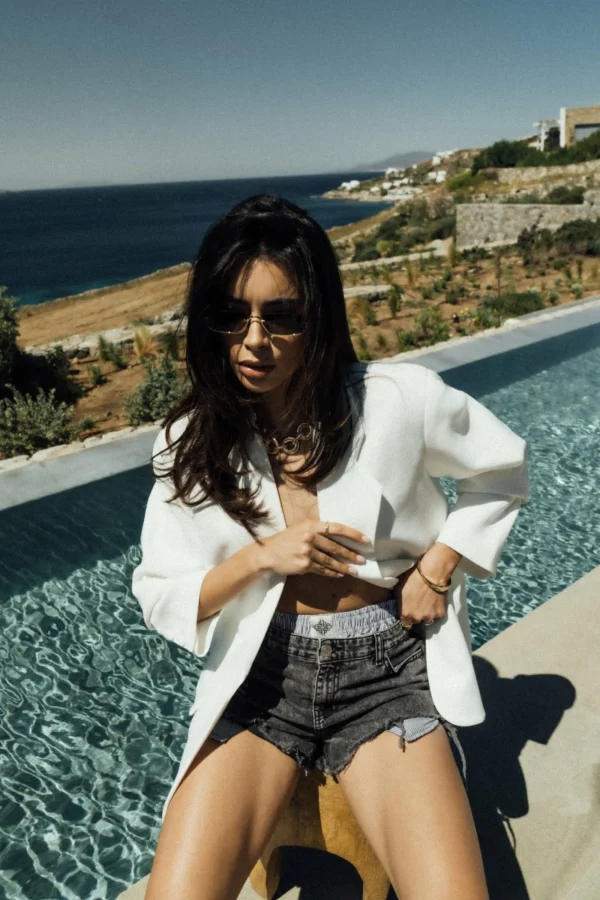 The Couture Club Shorts-Double Layer Boxer Denim Shorts