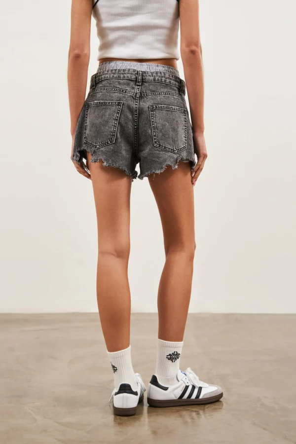 The Couture Club Shorts-Double Layer Boxer Denim Shorts
