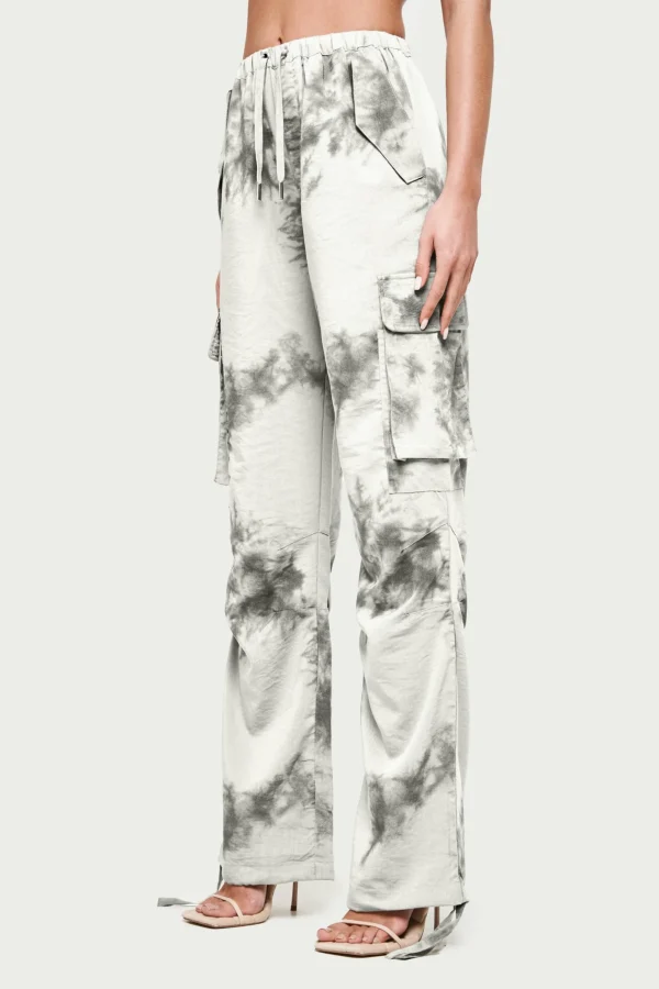 The Couture Club Bottoms-Draped Camo Oversized Cargos