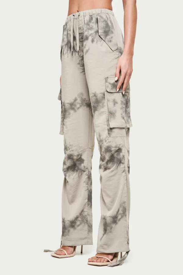 The Couture Club Bottoms-Draped Camo Oversized Cargos