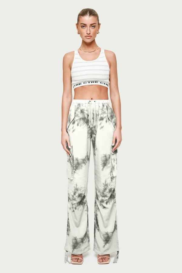 The Couture Club Bottoms-Draped Camo Oversized Cargos