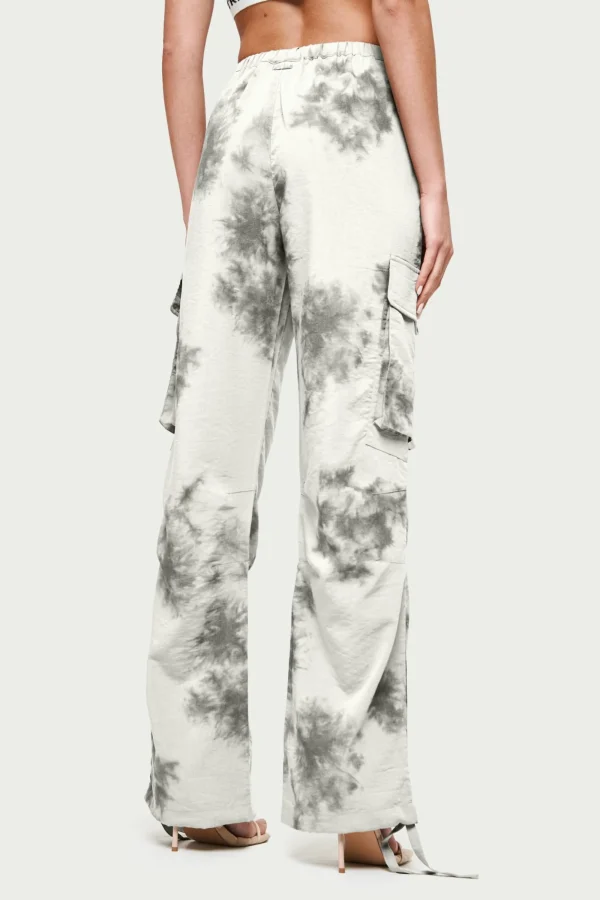 The Couture Club Bottoms-Draped Camo Oversized Cargos