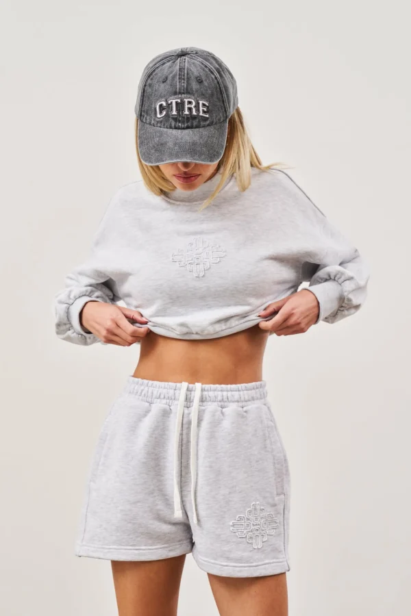 The Couture Club Shorts-Emblem Applique Jersey Shorts