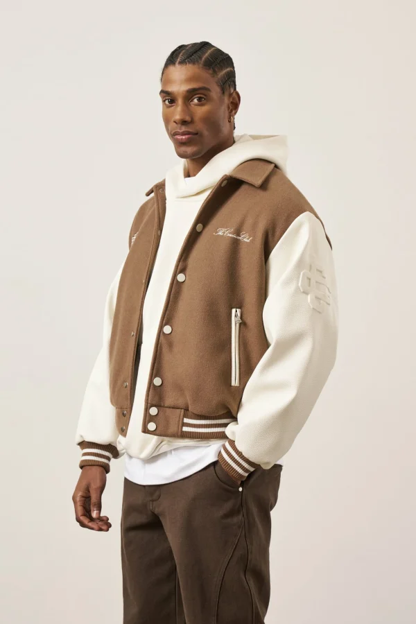 The Couture Club Coats & Jackets-Emblem Chenille Varsity Jacket