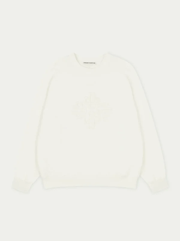 The Couture Club Co-Ords & Sets-Emblem Embossed Oversized Sweatshirt
